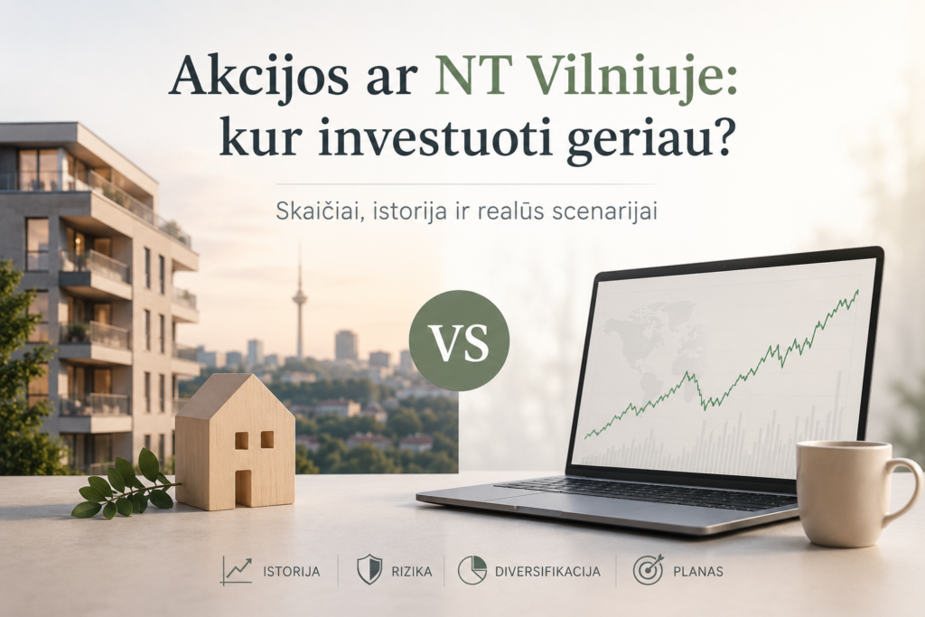 Akcijos ar NT Vilniuje: kur investuoti geriau?