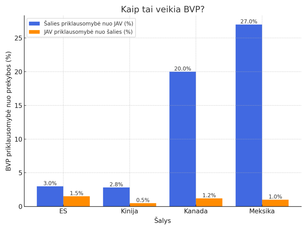 JAV taikomi tarifai ir pasekmės